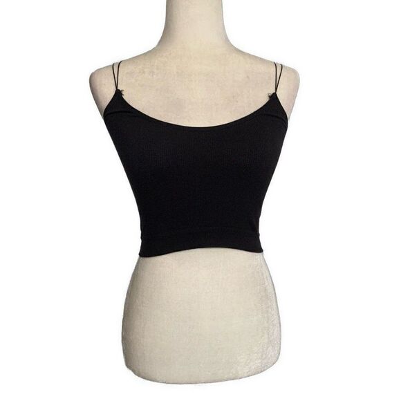 Out From Under Urban Outfitters Solid Black Crop Tank Top Xs Small - Picture 1 of 4
